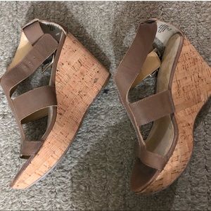 Nine West cork wedge sandals size 7.5